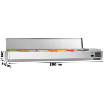 Witryna chłodnicza nadstawna ECO - 1800x395mm - 8x GN 1/3 - Prime Gastro