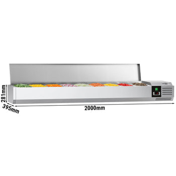 Witryna chłodnicza nadstawna PREMIUM - 2000x395mm - 9x GN 1/3 - Prime Gastro