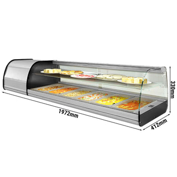 Witryna chłodnicza - Tapas Premium PLUS - 8x GN 1/3 - z szybą pośrednią - Prime Gastro