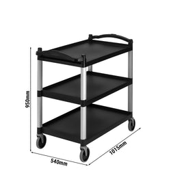 CAMBRO | Wózek do serwowania z polipropylenu - 539x400mm - z 3 piętrami - Czarny