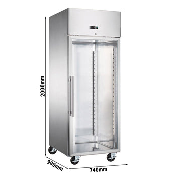 Szafa chłodnicza piekarnicza ze stali nierdzewnej ECO - EN 60x80 - 800 litrów - z 1 szklanymi drzwiami - Prime Gastro