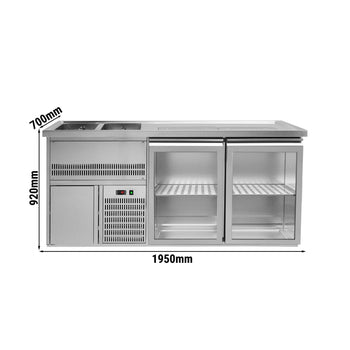 Lada barmańska PREMIUM PLUS - 1950x700mm - 2 Drzwi przeszklone