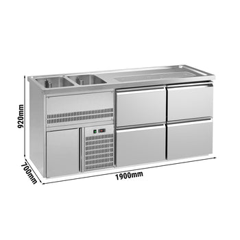 Barowy stół chłodniczy Premium PLUS - 1950x700mm - 4 szuflady - Prime Gastro