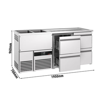 Barowy stół chłodniczy PREMIUM - 1950x700mm - 4 szuflady - Prime Gastro