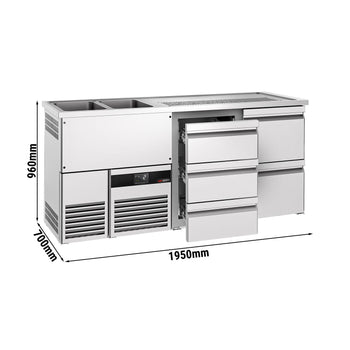 Barowy stół chłodniczy PREMIUM - 1950x700mm - 5 szuflad - Prime Gastro