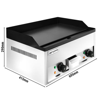 Elektryczna płyta grillowa – 4,4 kW – gładka – powierzchnia grillowania: 600 x 335 mm - Prime Gastro