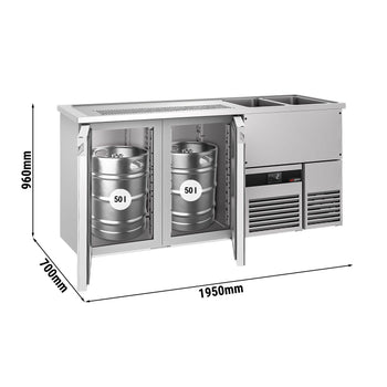 Barowy stół chłodniczy PREMIUM - 1950x700 mm - 2 drzwi - Prime Gastro