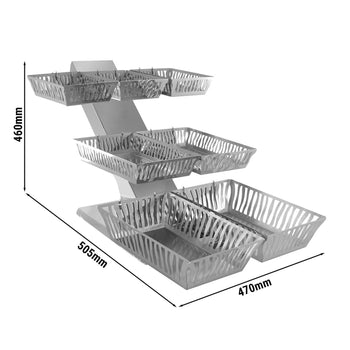 Stojak na chleb - z 7 półkami - Chromowany - Prime Gastro