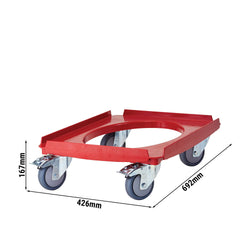 CAMBRO | CAMDOLLY® - Wózek transportowy - odpowiedni do wszystkich pojemników EPP GN 1/1 - Czerwony