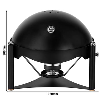 Naczynie do podgrzewania - okrągłe - z pokrywką rolowaną - czarne - Prime Gastro