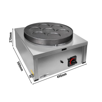 Gazowa naleśnikarka - Kształt: 7 patelni - Prime Gastro