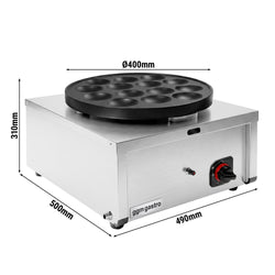 Gazowa Naleśnikarka - Sterowanie: manualne - Ø 400mm - Kształt: 14 patelni - do 14 szt. - 6,04kW
