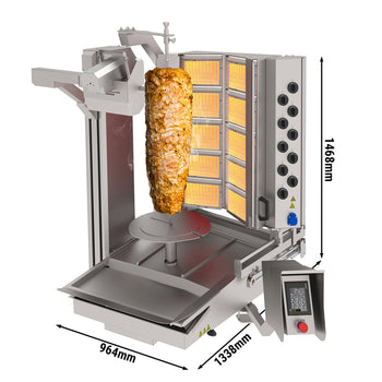 Gazowy robot do kebaba - 10 palników - maks. 150 kg - Prime Gastro