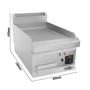 Elektryczna płyta grillowa - 3,6 kW - Ryflowana - Prime Gastro