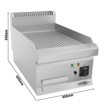 Elektryczna płyta grillowa - 4,5 kW - Ryflowana - Prime Gastro