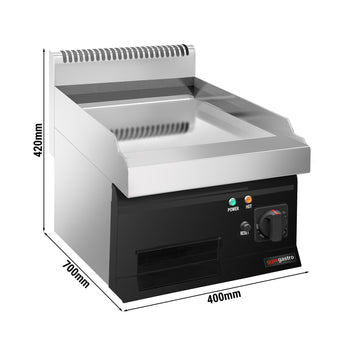 Elektryczna płyta grillowa - z powłoką z twardego chromu - 4,5 kW - gładka - Prime Gastro