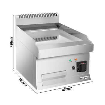 Elektryczna płyta do grillowania - z powłoką z twardego chromu - 4,5 kW - gładka - Prime Gastro