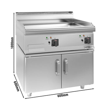 Elektryczna płyta grillowa - 9 kW - Gładka - włącznie z podstawą z 2 drzwiczkami - Prime Gastro