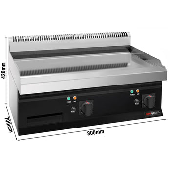 Elektryczna płyta do grillowania – z powłoką z twardego chromu – 8 kW – gładka - Prime Gastro
