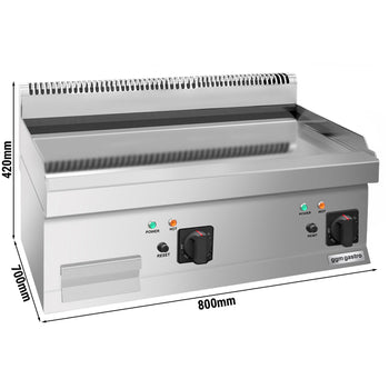 Elektryczna płyta grillowa - z powłoką z twardego chromu - 8 kW - gładka - Prime Gastro