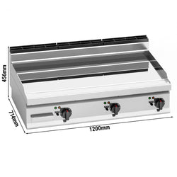 Płyta grillowa elektryczna - 14,4kW - Gładka - Powierzchnia: 1190x500mm - nastawna