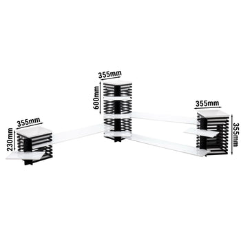 Etażerka/stojak bufetowy wykonany z pleksi - czarny/biały - Prime Gastro