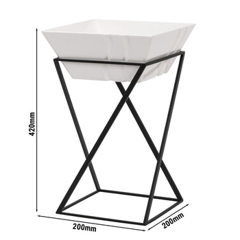 Etażerka / Stojak bufetowy - czarny - włącznie z 1 miską z melaminy - kwadratowy - Prime Gastro