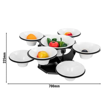 Etażerka / stojak bufetowy - obrotowy - czarny - włącznie z 9 miskami z melaminy - okrągły - Prime Gastro