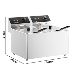 Frytownica elektryczna dwukomorowa nastolna - 8+8L - 6,5kW