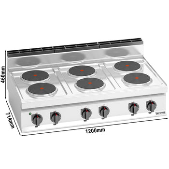 Kuchenka elektryczna - 15,6 kW - 6 płyt okrągłych - Prime Gastro