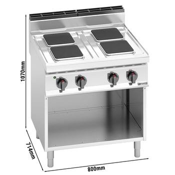 Kuchenka elektryczna - 10,4 kW - 4 płyty kwadratowe - Prime Gastro