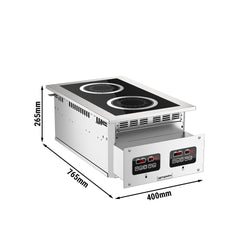 Kuchenka indukcyjna do zabudowy – 6 kW – z 2 polami grzewczymi