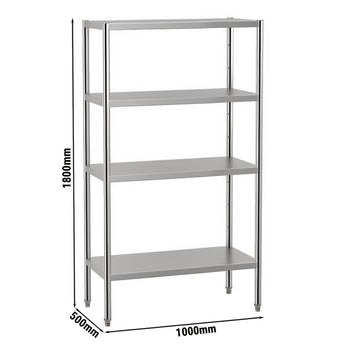 Półka ze stali nierdzewnej ECO - 1000x490mm - z 4 półkami (REGULOWANA) - Prime Gastro