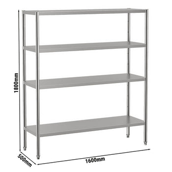 Półka ze stali nierdzewnej ECO - 1600x500mm - z 4 półkami (REGULOWANA) - Prime Gastro