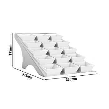 Etagerie / Stojak bufetowy - chrom - włącznie z 15 miskami z melaminy - kwadratowy - Prime Gastro