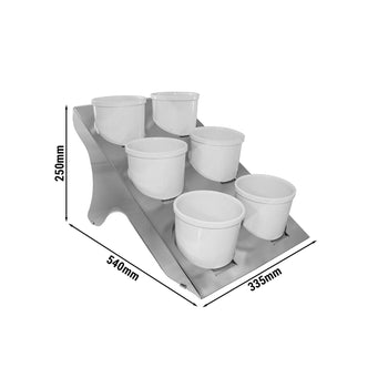 Etażer/ Stojak bufetowy - chrom - włącznie z 6 miskami z melaminy - okrągły - Prime Gastro