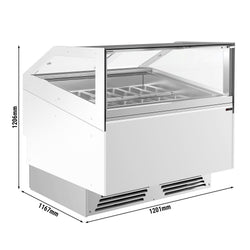 Witryna do lodów ADAM - 1201mm - Obieg wymuszony - z oświetleniem LED - na 12x 5l pojemników na lody lub 8x 7l pojemników na lody - Biały