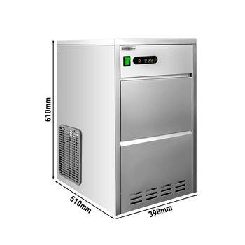 Kostkarka do lodu - Wydrążony cylinder - 28 kg/ 24 godz. - Chłodzona wodą - Prime Gastro