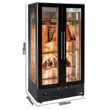 Szafa do dojrzewania mięsa na sucho - 1000x690 mm - z 2 szklanymi drzwiami