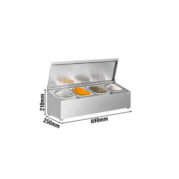 Nadstawna półka na przyprawy - 4x GN 1/6 - Prime Gastro