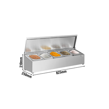 Nadstawna półka na przyprawy - 5x GN 1/6 - Prime Gastro