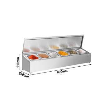 Nadstawna półka na przyprawy - 6x GN 1/6 - Prime Gastro