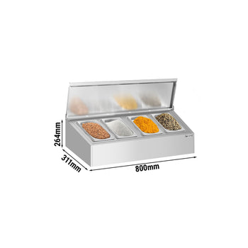 Nadstawna półka na przyprawy - 4x GN 1/4 - Prime Gastro