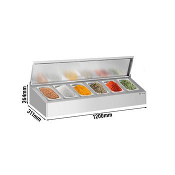 Nadstawna półka na przyprawy - 6x GN 1/4 - Prime Gastro