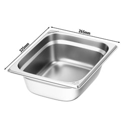 (6 sztuk) Pojemniki ze stali nierdzewnej GN 1/2 – wysokość: 100 mm