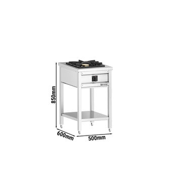 Kuchnia gazowa - 8,5kW - 1 palnik - otwarta podstawa; szuflada na tłuszcz