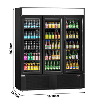 Chłodziarka do napojów - 1325 litrów - z 3 szklanymi drzwiami & wyświetlaczem reklamowym - Prime Gastro