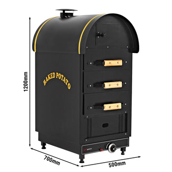 Piec gazowy do ziemniaków Kumpir - manualny - 4,9 kW - z 3 szufladami - Prime Gastro