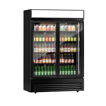 Chłodziarka do napojów - 880 litrów - z 2 szklanymi drzwiami & wyświetlaczem reklamowym