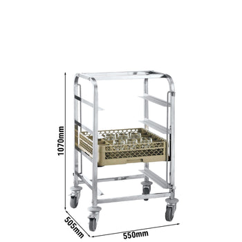 Wózek na naczynia ze stali nierdzewnej - na 4 kosze - Prime Gastro